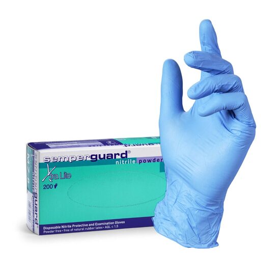 Cimdi "M", nitril, bez pūdera ar alveju un E vitamīnu, 200 gb.