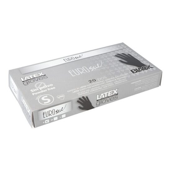 Melni lateksa cimdi, bez pūdera, 20 gab.