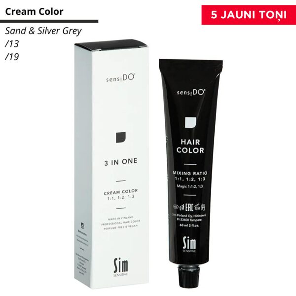 Sensido Cream Color (Sand, Silver Grey & Grey Violet) matu krāsa, 60 ml