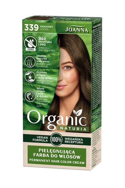 Matu krāsa "Naturia Organic 100% Vegan" bez amonjaka, 339 - Kakao