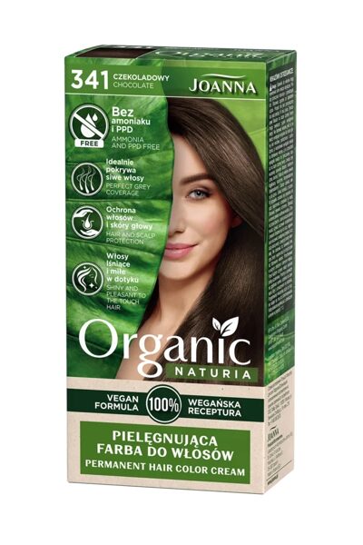 Matu krāsa "Naturia Organic 100% Vegan" bez amonjaka, 341 - Šokolādes brūns