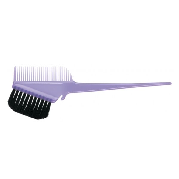 Brush for colouring hair with comb, lilac