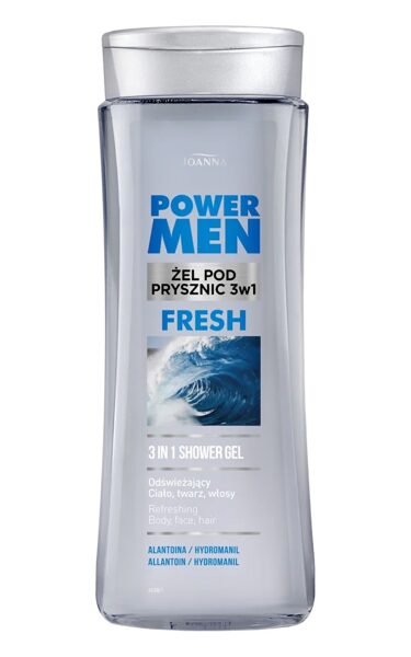 Joanna vīriešu dušas želeja ''Power Men Fresh'' 3 in 1, 300 ml