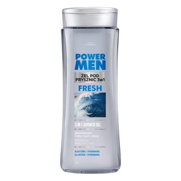 Joanna "Power Men Fresh" Shower Gel 3 in 1, 300 ml