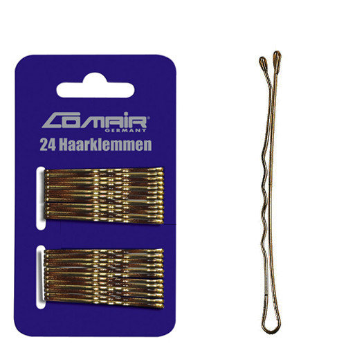 Pretty Fashion bobby pins, 5 cm, 24 pcs. (Brown)