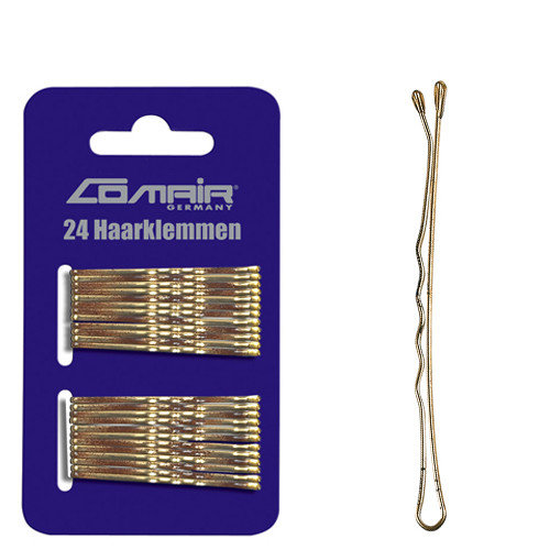 Pretty Fashion bobby pins, 5 cm, 24 pcs. (Gold)