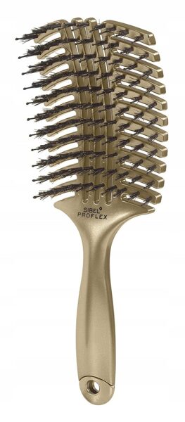 Kombinēta elastīgā matu suka Sibel ''Cepillo Proflex L", zelta krāsa