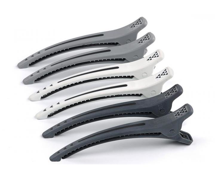 Combined (silicone/plastic) hair clips, 1 pc.