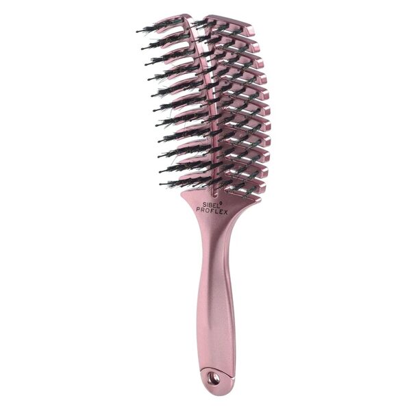 Kombinēta elastīgā matu suka Sibel ''Cepillo Proflex S", rozā krāsa